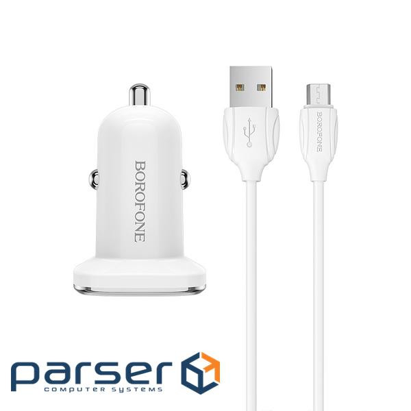 Набір BOROFONE BZ12A АЗУ 1xUSB+ кабель micro, 1м, White, Box (BZ12AMW) , White, Box (BZ12AMW)