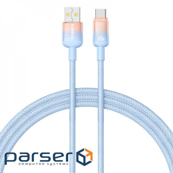 Кабель Baseus Discolor Series Fast Charging Type-C 100W (1m) blue (P10374903311-00)