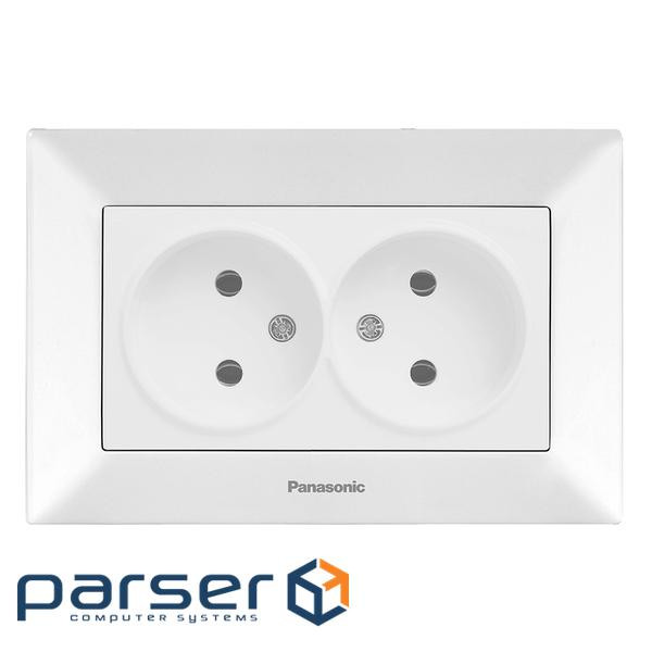 Socket Panasonic Arkedia Slim double, white (WNTC02042WH-UA)