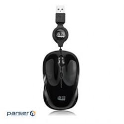 Adesso Mouse iMouse S8B USB Illuminated Mini Mouse Black with Retractable USB Cable Retail