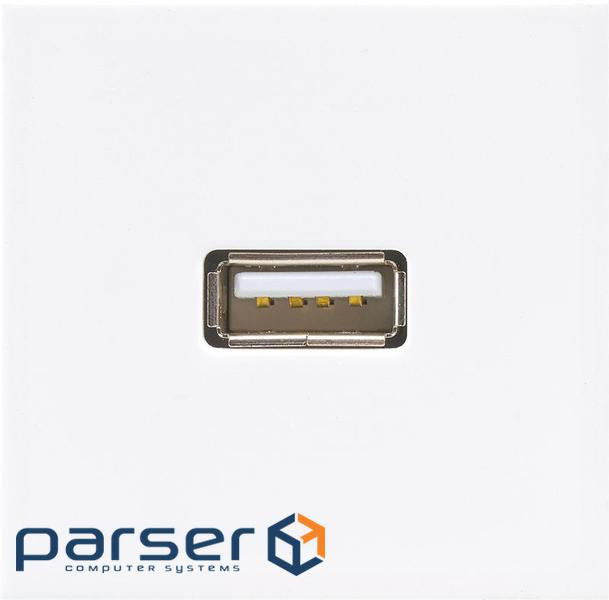 Розетка К45 45х45 мм 1хUSB-A 3.0 "мама-мама", білий (K128C/9)