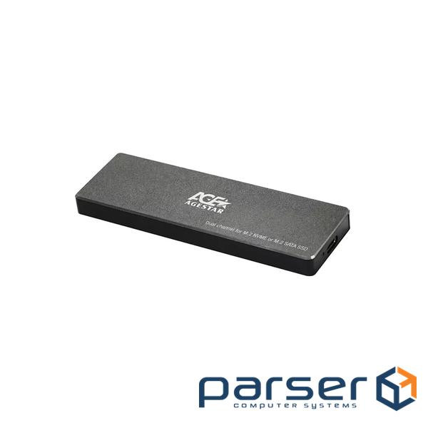 Карман зовнішній AGESTAR 31UBVS6C M.2 SSD to USB 3.2 Black (31UBVS6C (Black))
