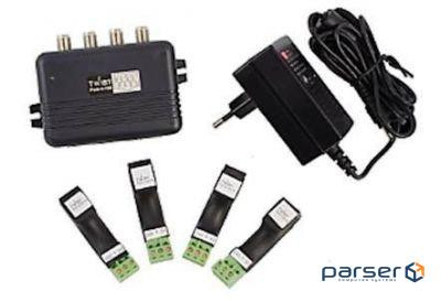 Чотириканальний комплект для організації живлення та передачі відеосигналу Twist-PWA-4-100 (Kit)