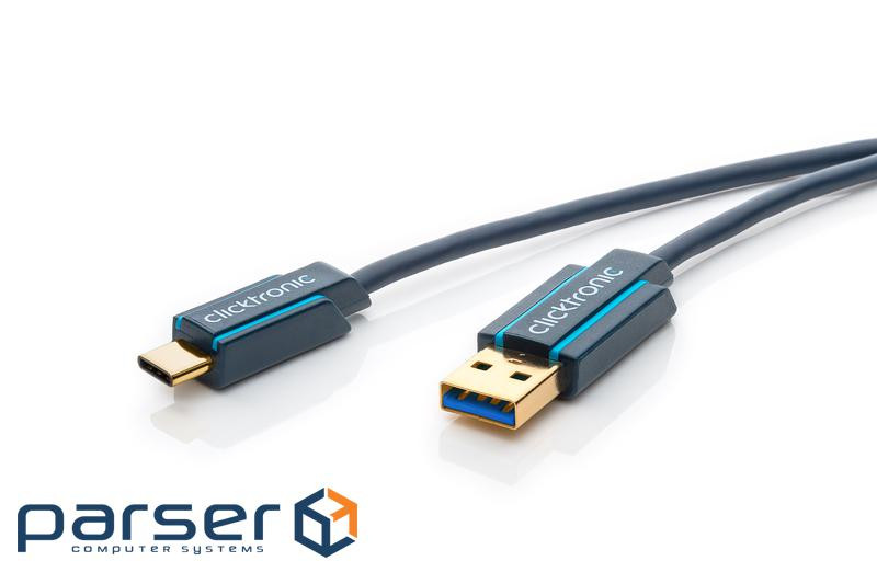 Кабель пристроїв-подовжувач USB Type-C-3.0A M/M 0.5m,Casual USB3.1Gen1 PD=60W/20V/3A,си (75.04.5123) (75.04.5123)