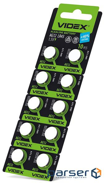 Батарейки AG12/LR43, Videx Excellent!, 10 шт , Blister
