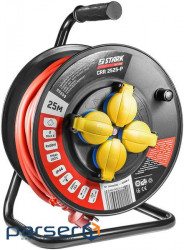 Extension cord on reel Stark CRP 2525-P (242000002) 4 sockets, 25 m, black-red 
