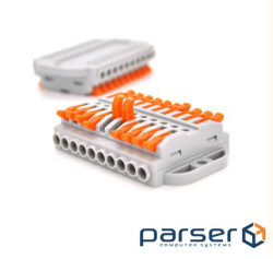 Клемна колодка з натискними затискачами 10-провідна WAGO K223-10P для розподільчих ко (K223-10P / 5)