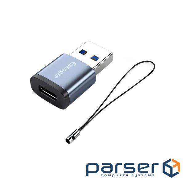 Перехідник USB 3.0 AM to USB-C F gray Essager (EZJCA-SRB0G)