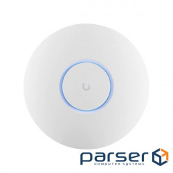 Ubiquiti U6+ access point. WiFi 6 model with throughput rate of 573.5 Mbps at 2.4 GHz and (U6-PLUS)