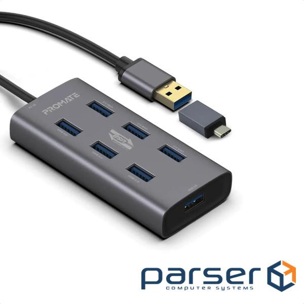 Концентратор USB Promate EzHub Grey (ezhub-7.grey)