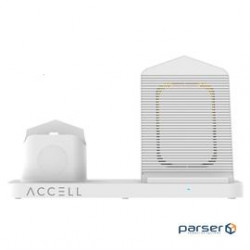 Accell Surge Protector D233B-001F 3-in-1 Fast Wireless Charger White Retail