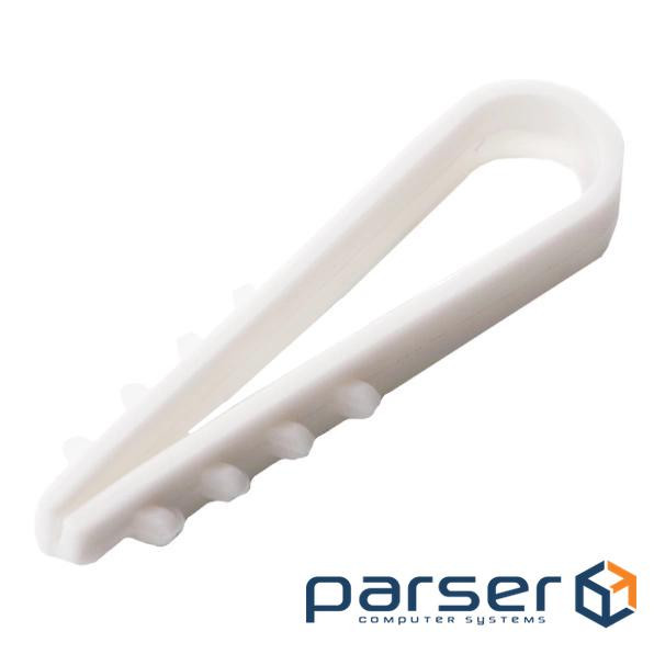 Дюбель-ялинка 8 мм під круглий білий кабель (пач. 100 шт .) APRO FT-8