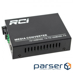 Медиаконвертер RCI 100M, 20km, SC, RJ45, Tx 1550nm, standart size metal case (RCI902W-FE-20-R)