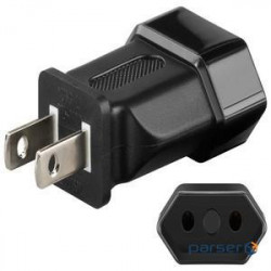 Power adapter IEC-EuroPlug->USA F/ M, adaptor, Profi, black (75.09.5302-50)