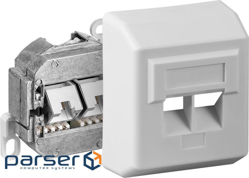 Розетка мережева RJ45 STP5e 2x2 (розетка),зовнішня LSA,білий (62.09.8317-1) (62.09.8317-1)