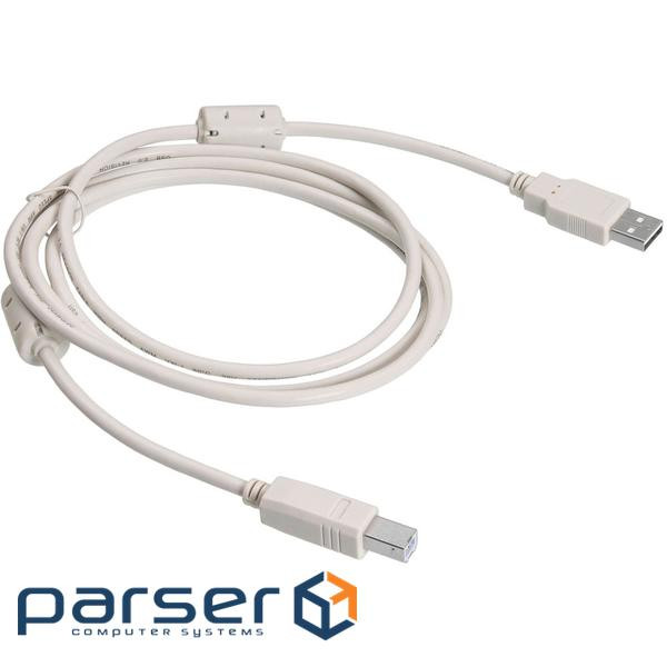 Кабель USB 2.0 AM / BM, 3.0m, 1 ферит, білий (YT-AM / BM-3.0W) (YT-AM / BM-3.0W)