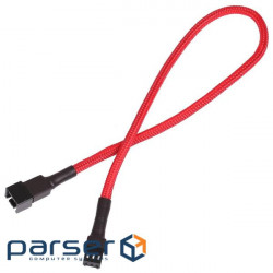Extension cable for cooler 4pin M/F, 0.27 m, braided, red (S0498)