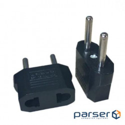 Перехідник вилка Тип А (CN) - Євровилка (EU) плоский пластиковий, чорний (2000700008311)