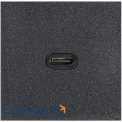 Розетка К45 45х45 мм 1хUSB-C 3.0 "мама-мама", чорний (K128E/14)