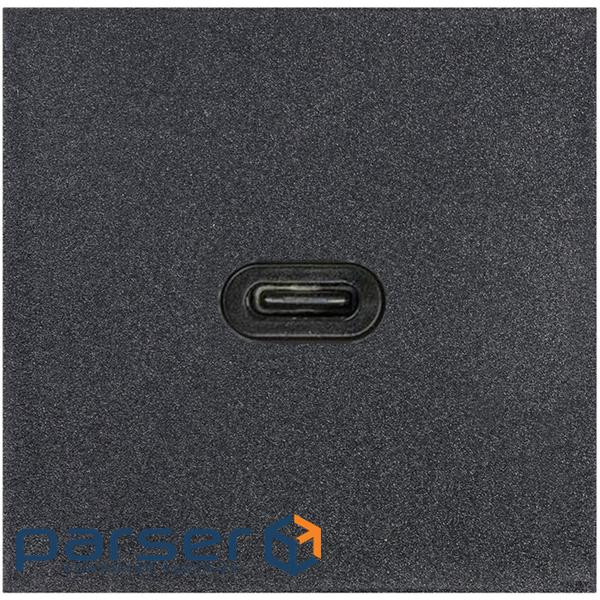 Розетка К45 45х45 мм 1хUSB-C 3.0 "мама-мама", чорний (K128E/14)