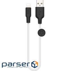 Кабель HOCO X21 Plus USB-A to Lightning 0.25м Black/White (6931474712349)