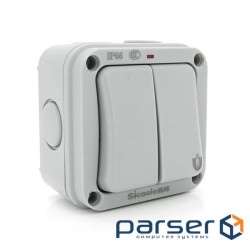 Вимикач подвійний зовнішнього монтажу SL-2, водонепроникний, IP66, AC: 110-250V, 10A, Wh (Sicoele-2) , IP66, AC: 110-250V, 10A, Wh (Sicoele-2)