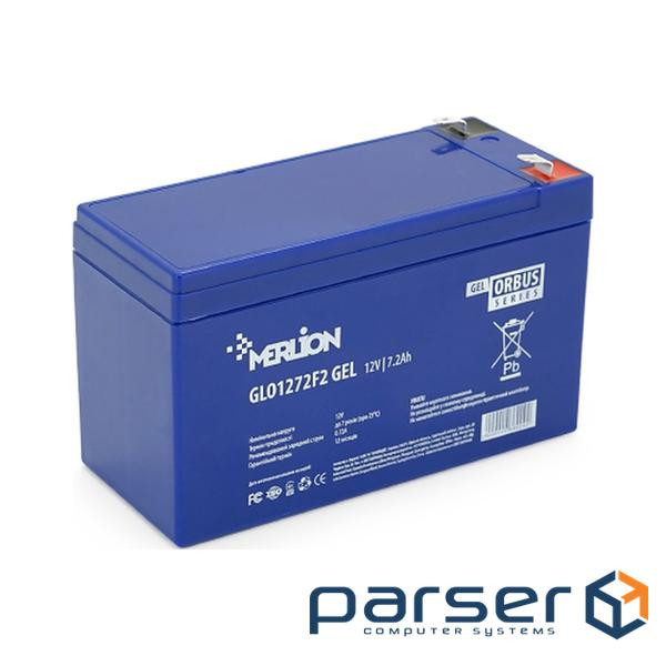 Акумуляторна батарея MERLION ORBUS GLO1272F2 12 V 7.2Ah ( 150 x 65 x 95 (100) Orange (GLO1272F2 GEL)
