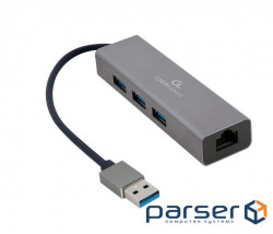 Network adapter with USB hub CABLEXPERT USB AM Gigabit Network Adapter (A-AMU3-LAN-01)