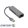 Мережний адаптер із USB хабом CABLEXPERT USB AM Gigabit Network Adapter (A-AMU3-LAN-01)