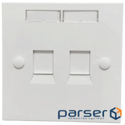 Рамка 86х86 під два модуля KeyStone, зі шторкою, EPNew, біла (FPLF-2WHZ) (FPLF-2WHZ)