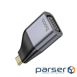 Перехідник HOCO UA34 Type-C (тато) / VGA(мама), Gray, Box (HOCO UA34TV)