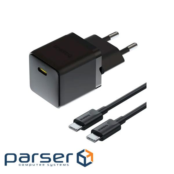 Зарядний пристрій Baseus Palm Fast Charger 1C 20W + Cable 1.0m Type-C 60W black (P10111602113-01)