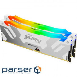 Модуль пам'яті KINGSTON FURY Renegade RGB White/Silver DDR5 7200MHz 32GB Kit 2x16GB (KF572C38RWAK2-32