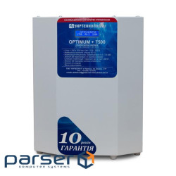 Стабілізатор напруги терісторний OPTIMUM 7,5 (7500Вт) 220В, стабілізація 125-250, 12 с (OPTIMUM7500) (OPTIMUM7500)