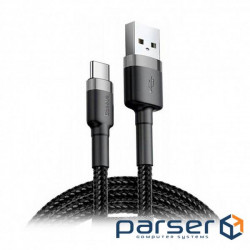Date cable USB 3.1 AM to Type-C 1.0m 3A grey-black Baseus (CATKLF-BG1)