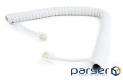 Телефонний спіральний кабель для трубки TC4P4CS-2M, 4P4C, 2 метра (TC4P4CS-2M-W)