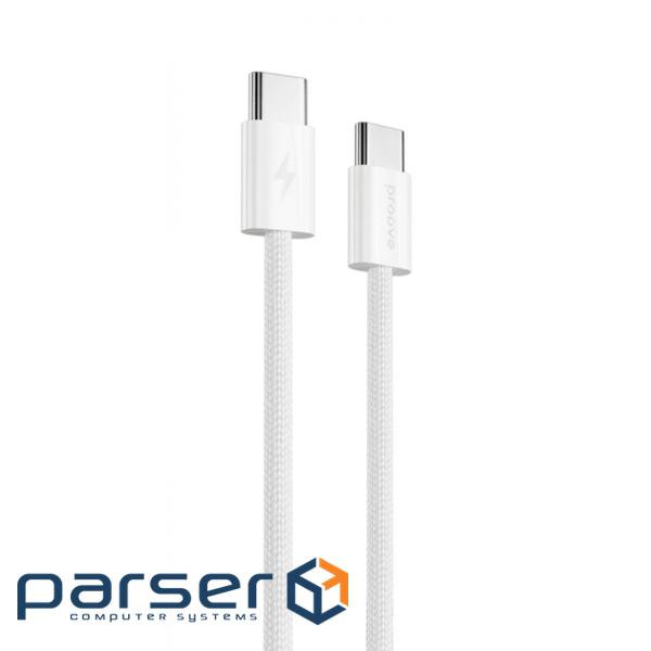Кабель Proove Energy Stream Type-C to Type-C 60W (1m) white (CCES60002202)
