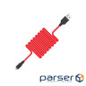 Дата кабель USB 2.0 AM to Lightning 1.0m 2A silicone X21 black+red HOCO (6957531071372)