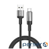 Дата кабель USB 2.0 AM to USB-C 2.0m 6A braided wire black ColorWay (CW-CBUC097-BK)