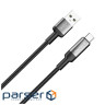 Дата кабель USB 2.0 AM to USB-C 2.0m 6A braided wire black ColorWay (CW-CBUC097-BK)