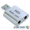 Звукова карта Dynamode USB 8 (7.1) каналов 3D алюминий серебристая (USB-SOUND7-ALU silver)