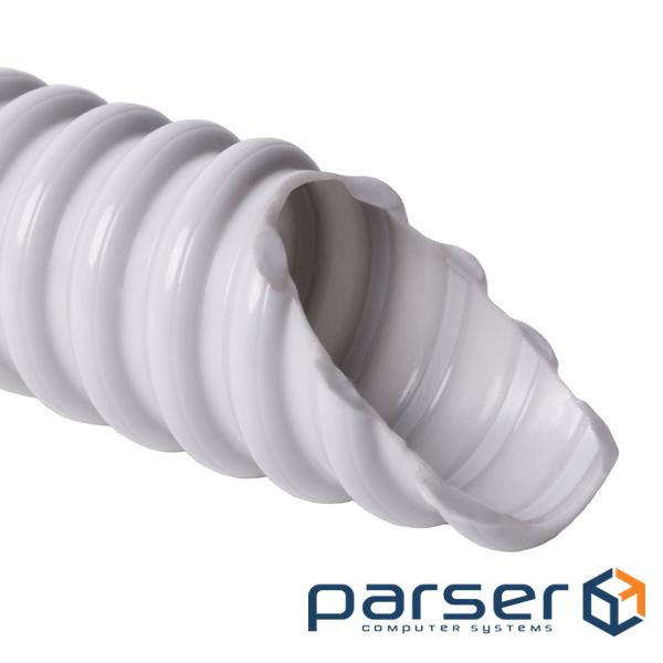 Труба гофрована армована спіраллю, самозагасаюча, 320 N/5см / 5 см, внутр. D25мм, ПВХ, св (SF25_K30)