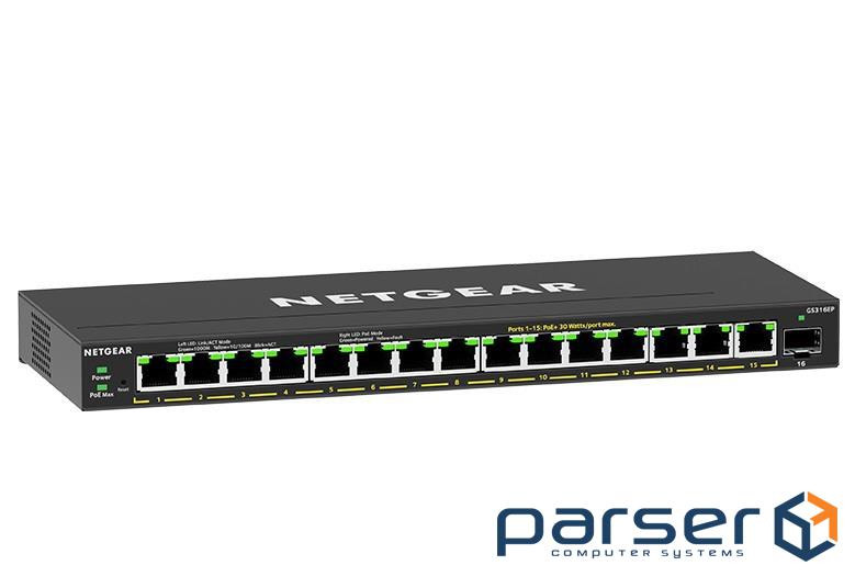 Комутатор мережевий Netgear GS316EP-100PES