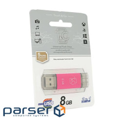 Флеш-накопичувач T&G Star F, USB 2.0+Type-C, 8GB, Metal, Blister (T&G Star (T&G (T&G Star F / 8)