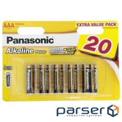 Battery Panasonic AAA LR03 Alkaline Power * 20 (LR03REB/20BW)