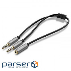 Спліттер UGREEN mini-jack 3.5мм - 2 x mini-jack 3.5мм 0.2м Black (20899)