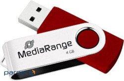 Флеш-пам'ять MediaRange USB flash drive, 4GB, red/silver (MR907-RED)
