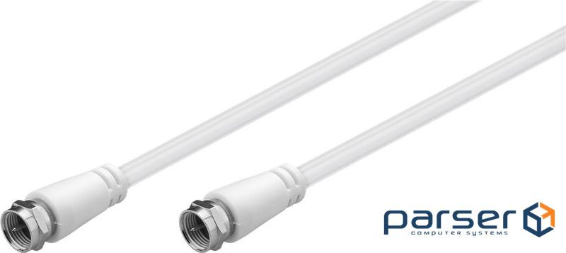 Antenna extension cable RF:F M/M 5.0m, D=5.0mm 2xShielded (96 wires), white (75.06.6624-1)