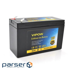 Rechargeable lithium battery Vipow 12 V 10A with Li-ion 18650 cells with built-in (VP-12100LI)