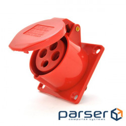 Straight surface-mounted socket SF-314, 4 poles, 3P + E, 16A , 380V, IP44